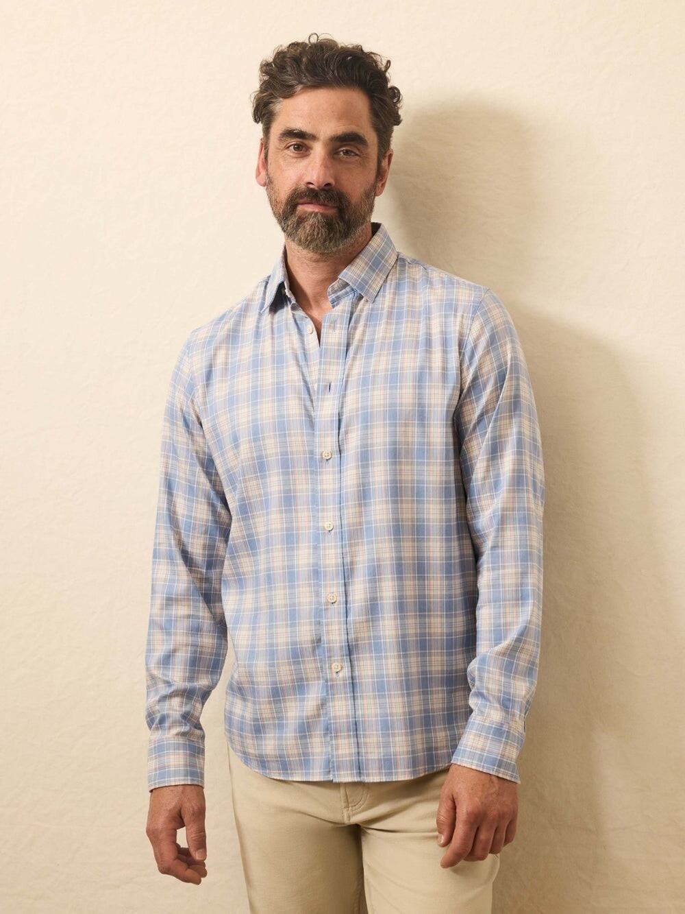 Faherty The Movement Shirt Mens Large XXL Crystal Spring Plaid Long Sleeve SOFT